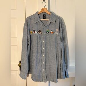 Looney Tunes Button Down Shirt- XL